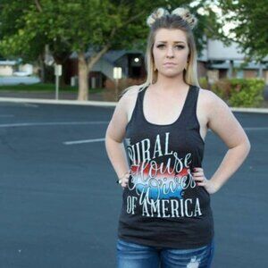 Rural Housewives of America Tank Top Charcoal Grey